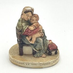 Vintage 1951 Sebastian Miniature Madonna of the Chair Raphael Figurine 3" Statue
